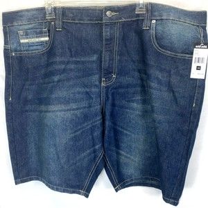 Ecko Unltd Men's Denim Relaxed 759 Blue Jean Shorts Big Man Waist Size W44"